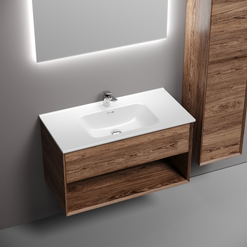 Тумба под раковину Sancos Marmi 1.0 MR1.090ECH 89х45х52 подвесная цвет дуб чарльстон - фото 4